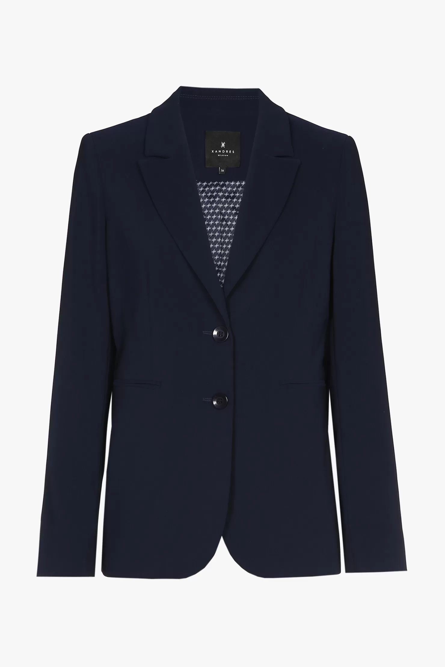 Xandres Dunkelblauer taillierter, knitterfreier Blazer NAVY Flash Sale