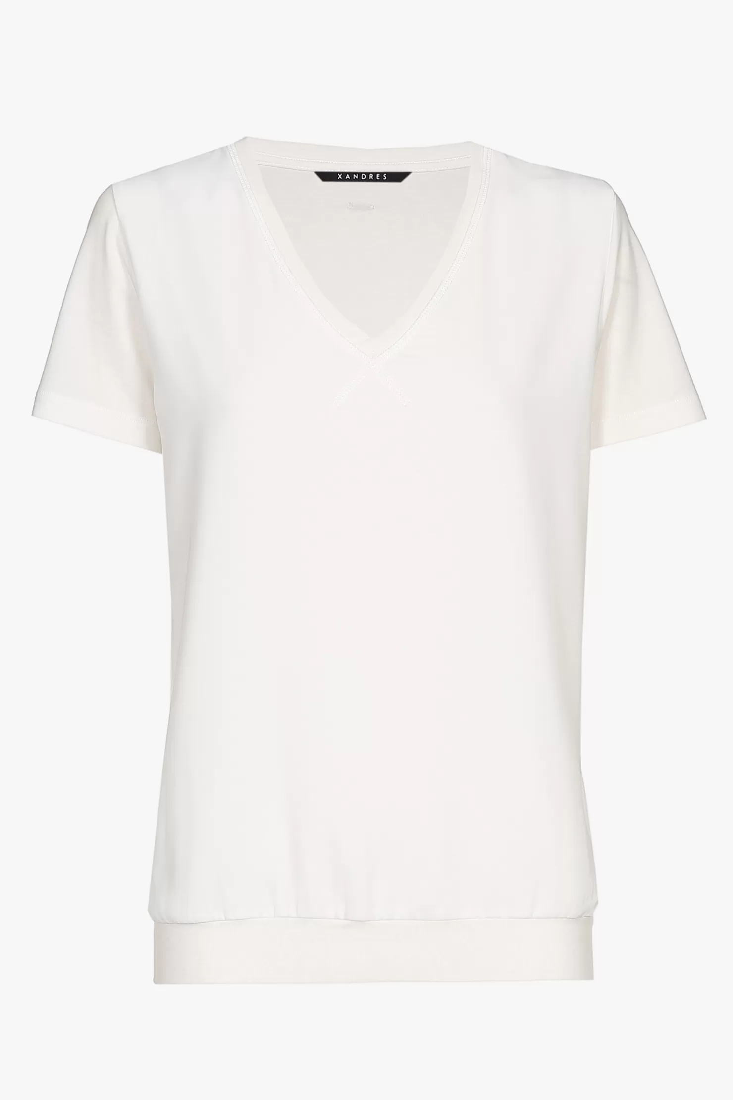 Xandres Ecrufarbenes T-Shirt mit V-Ausschnitt MOUNTBLANC Best