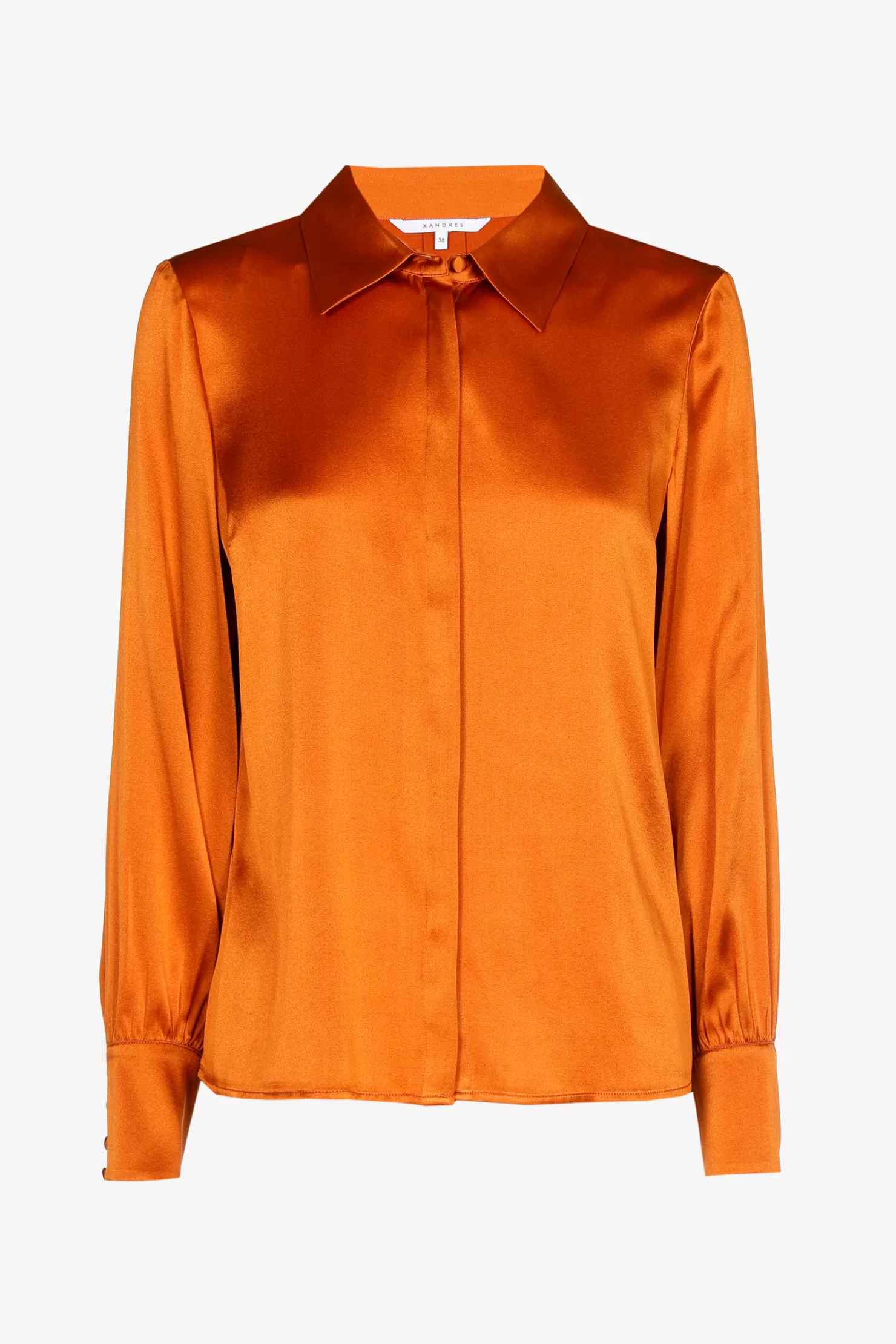 Xandres Einfarbige Bluse mit Seidenanteil SPICYORANGE Shop