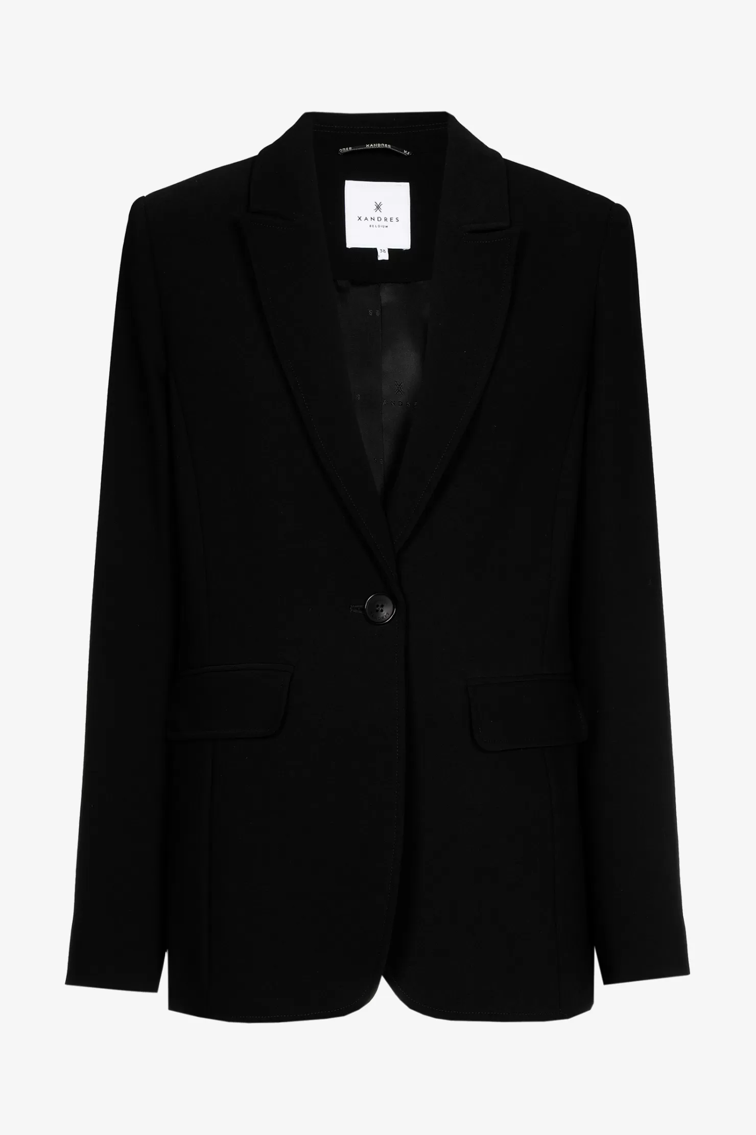 Xandres Gerade geschnittener Blazer mit Reverskragen BLACK Best Sale