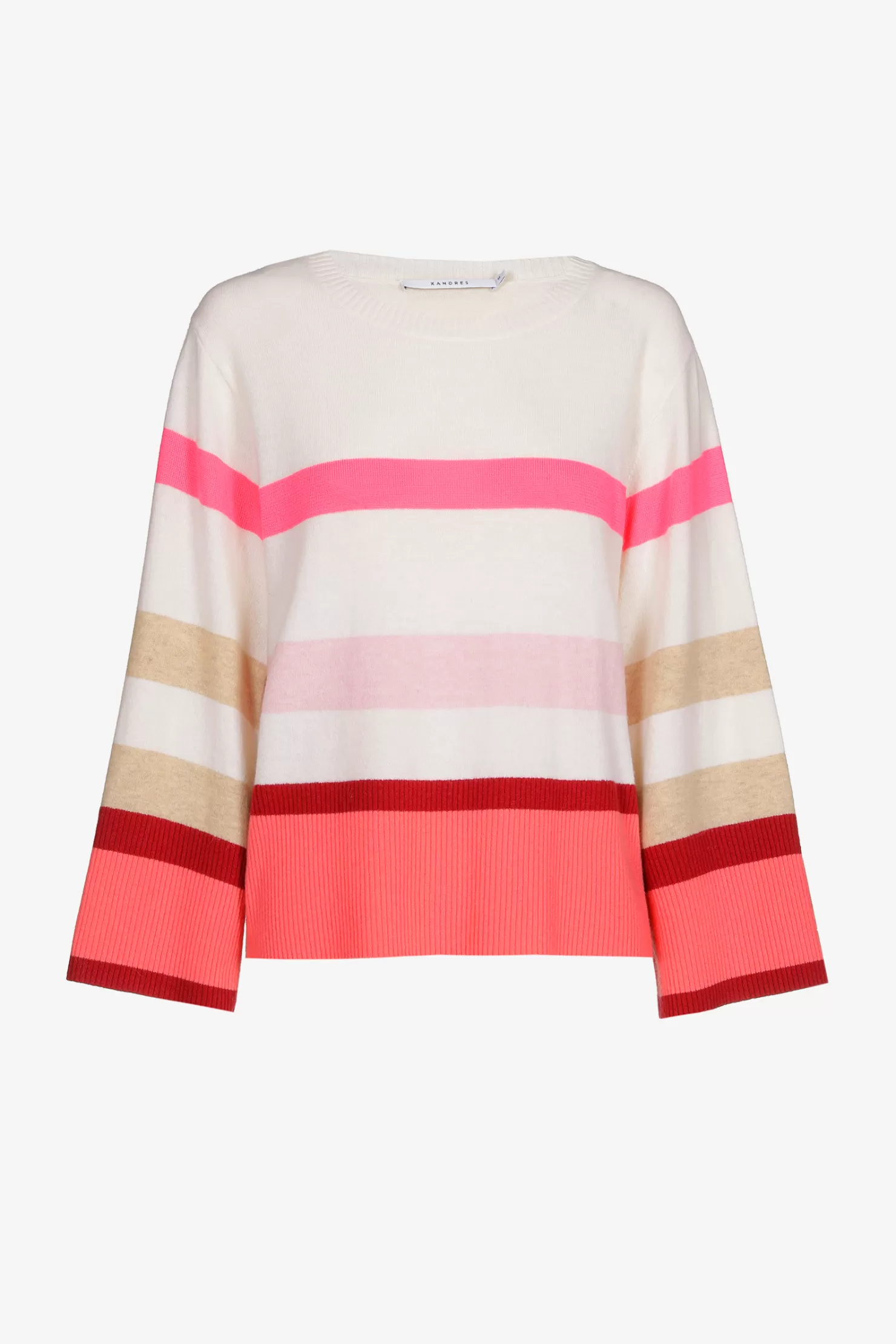 Xandres Gestreifter Pullover aus einem sommerlichen Wollmix BUBBLEGUM Cheap