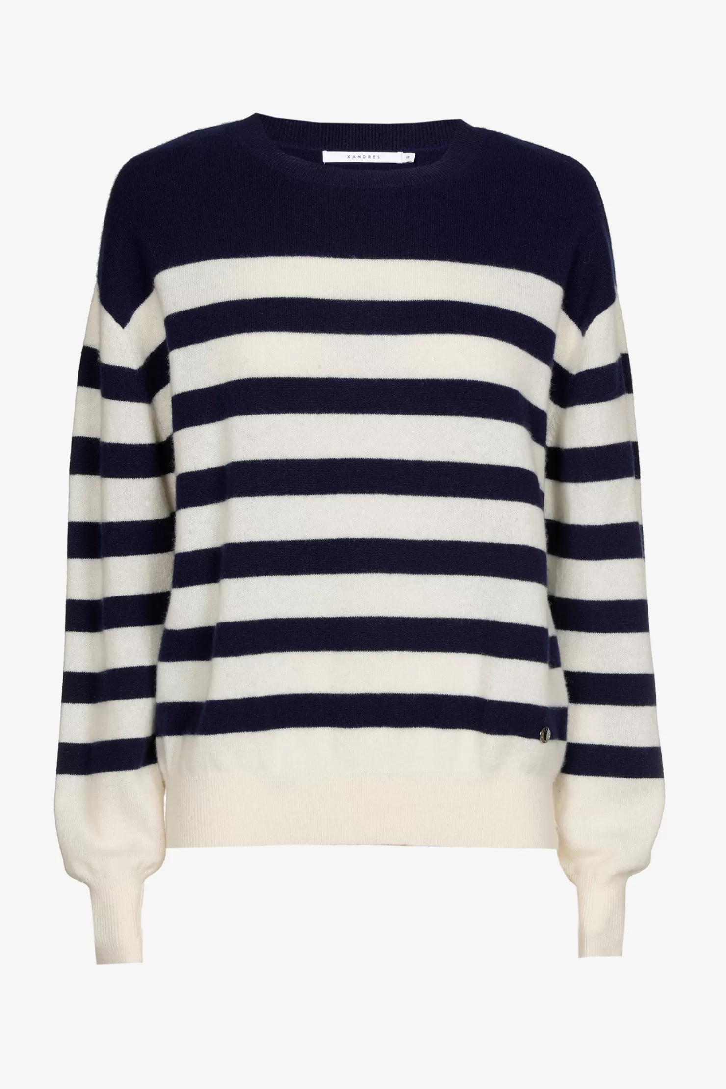 Xandres Gestreifter Pullover aus Kaschmir NAVY Best