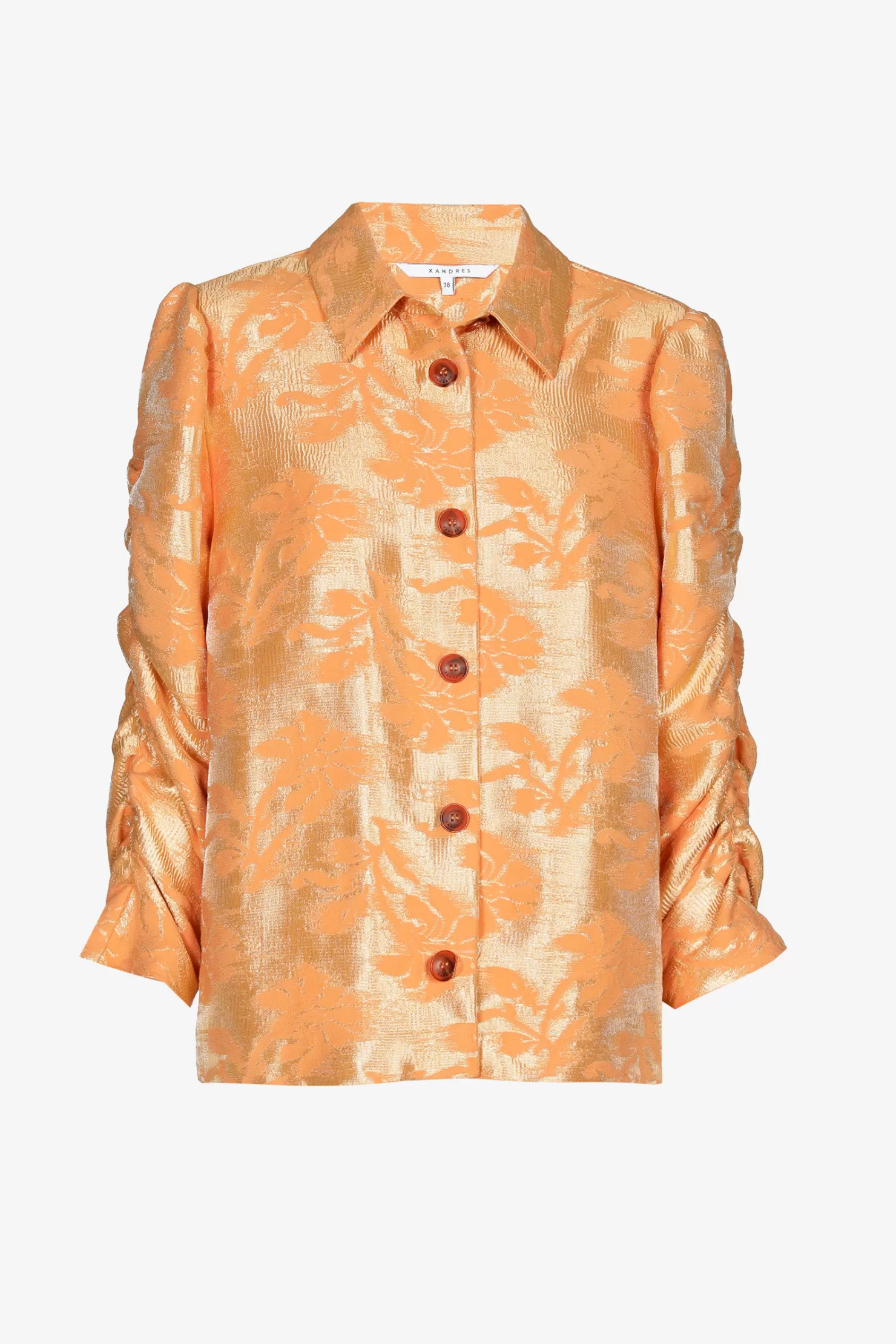 Xandres Jacquardbluse mit Blumenmuster SPICYORANGE Clearance