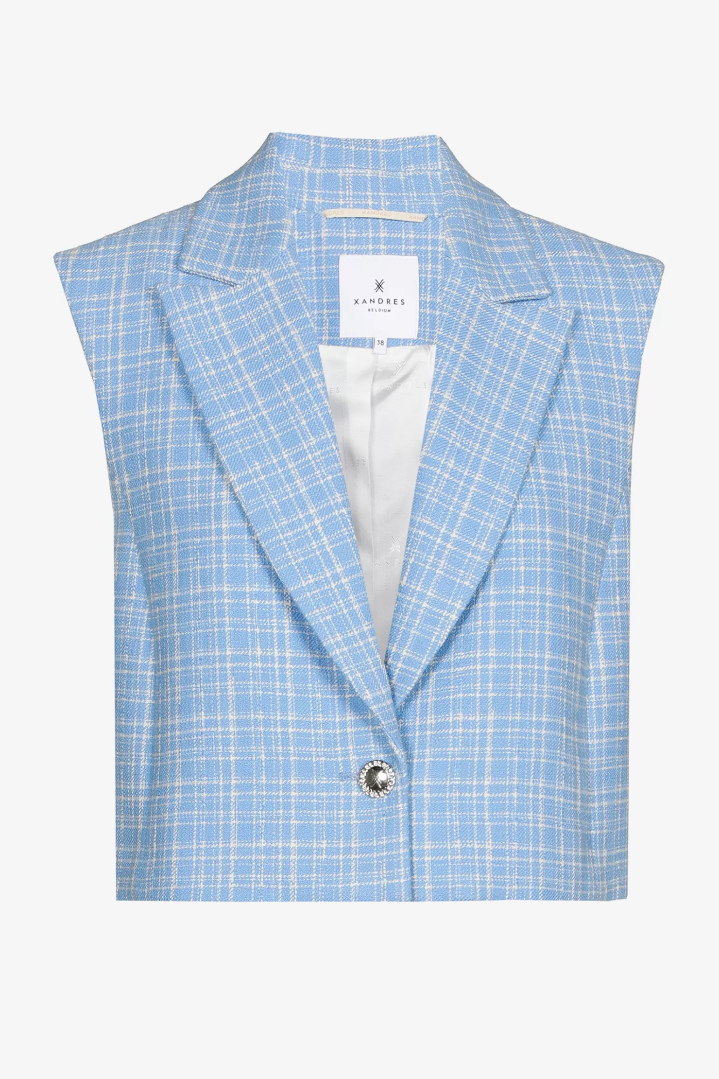 Xandres Karierter ärmelloser Blazer SHIRTINGBLUE Cheap