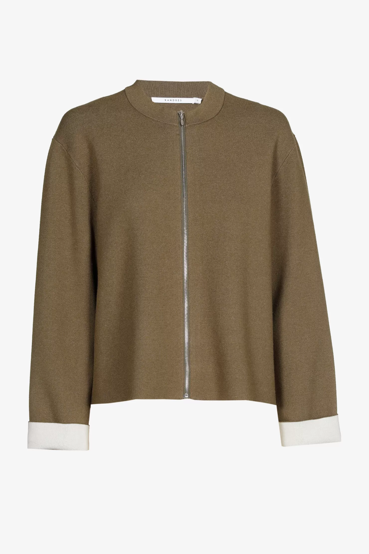 Xandres Kurze Jacke mit Reißverschluss KHAKI Best