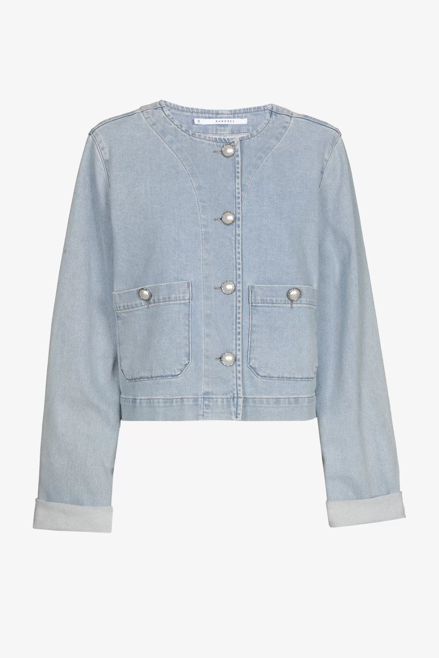 Xandres Kurze Jeansjacke mit Knöpfen BLEACHBLUE Clearance