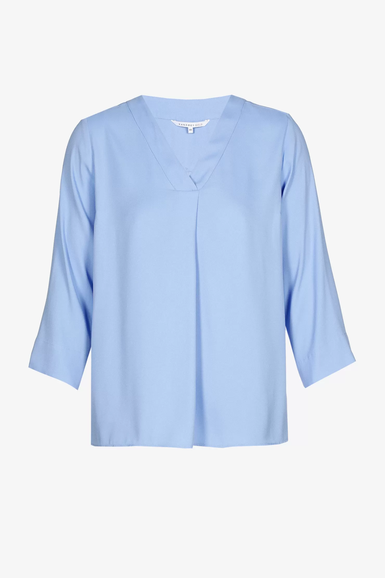 Xandres Locker fallende Bluse mit V-Ausschnitt SHIRTINGBLUE Clearance