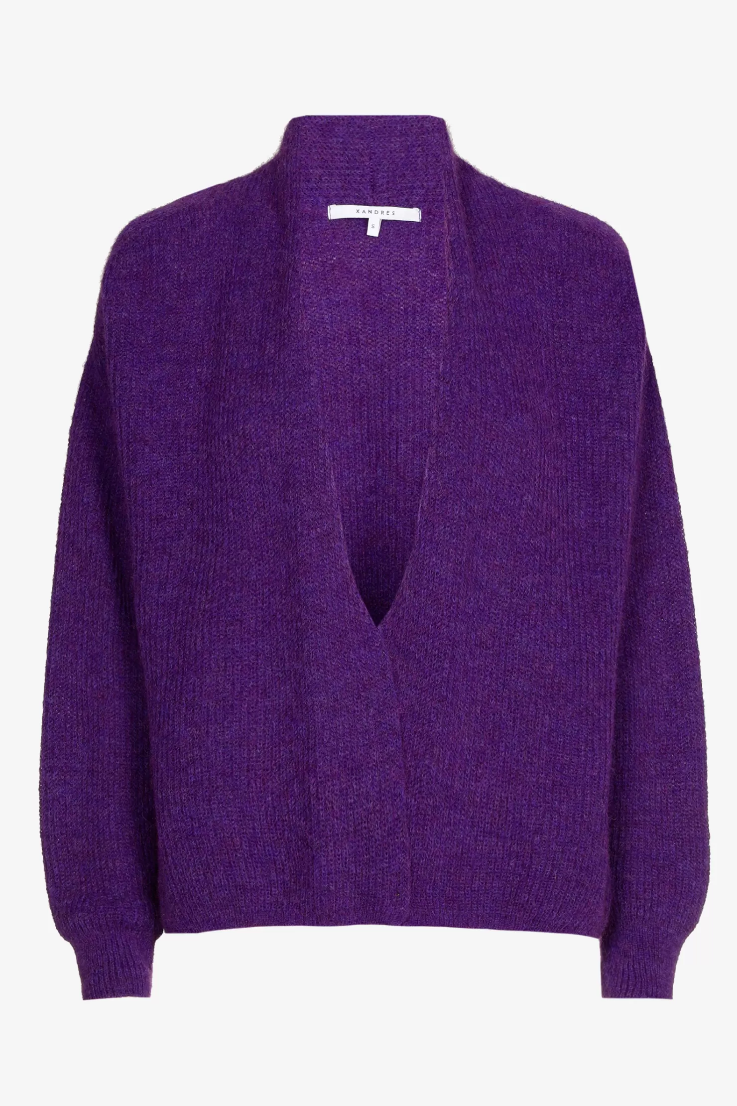 Xandres Luftiger Cardigan mit Perlstich VIBRANTVIOLET Cheap