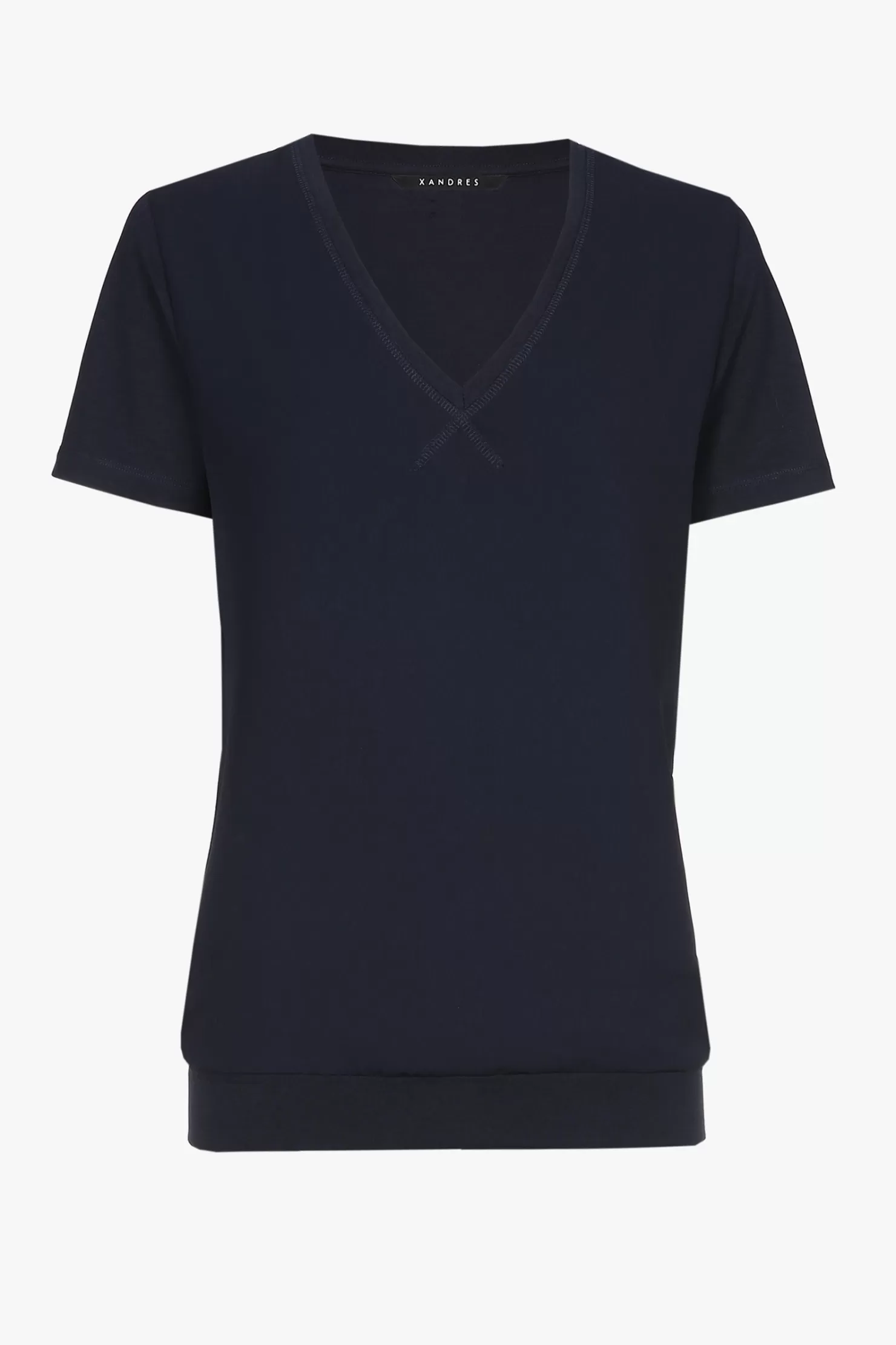 Xandres blaues T-Shirt mit V-Ausschnitt NAVY Shop