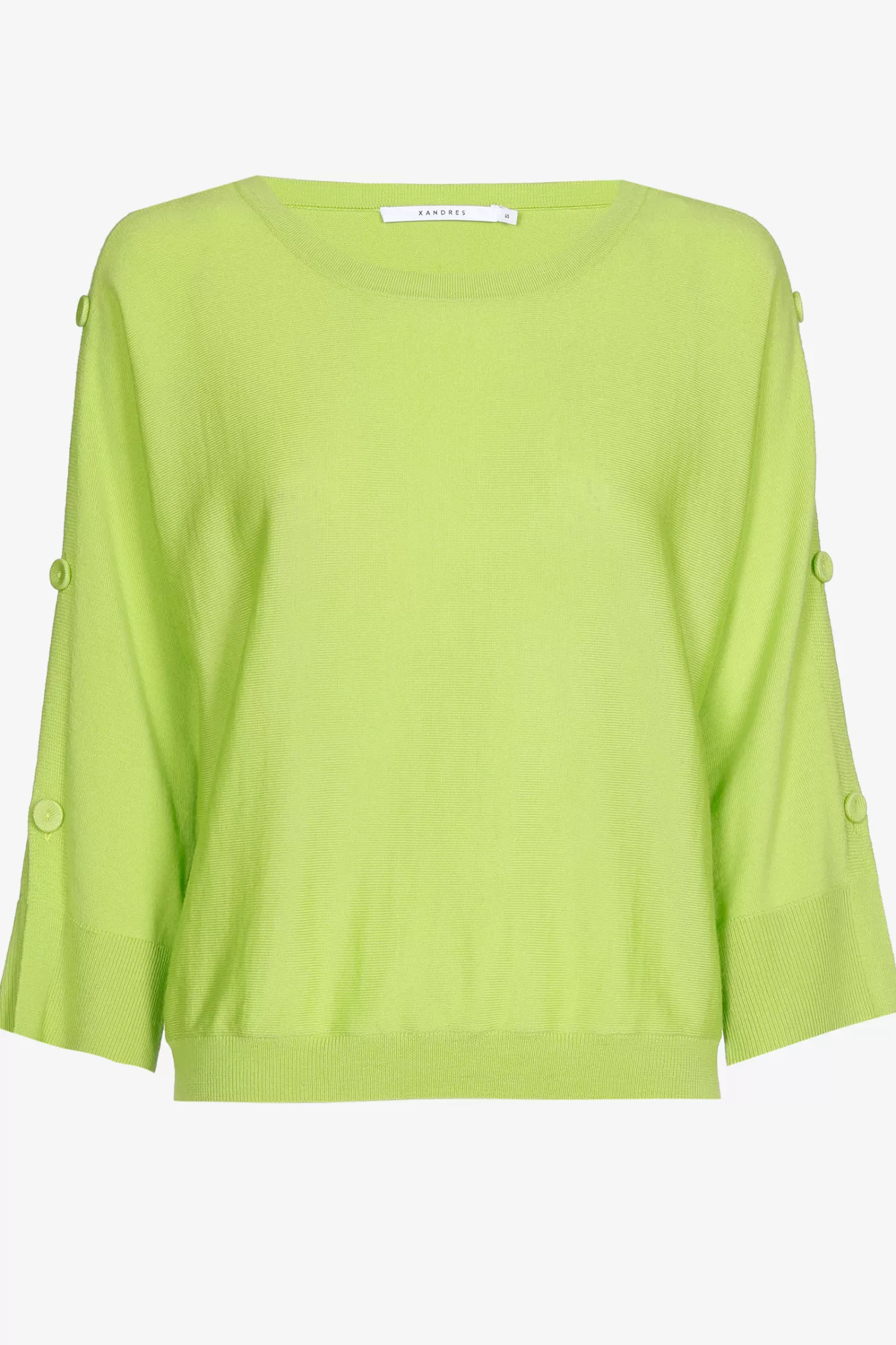 Xandres Pullover aus Merinowolle mit Knöpfen MATCHA Best Sale