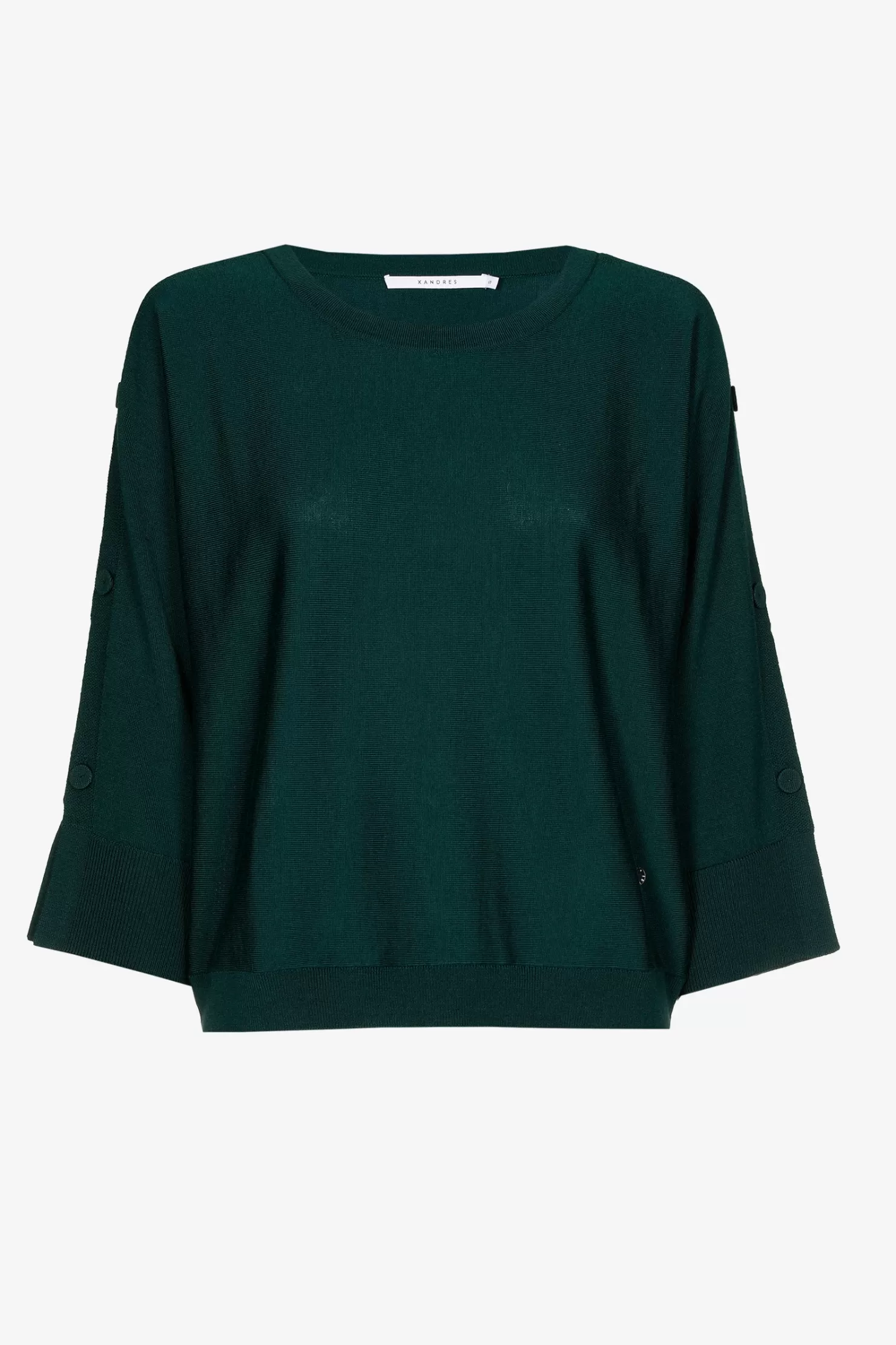 Xandres Pullover aus Merinowolle mit Knöpfen BOTTLEGREEN Best Sale