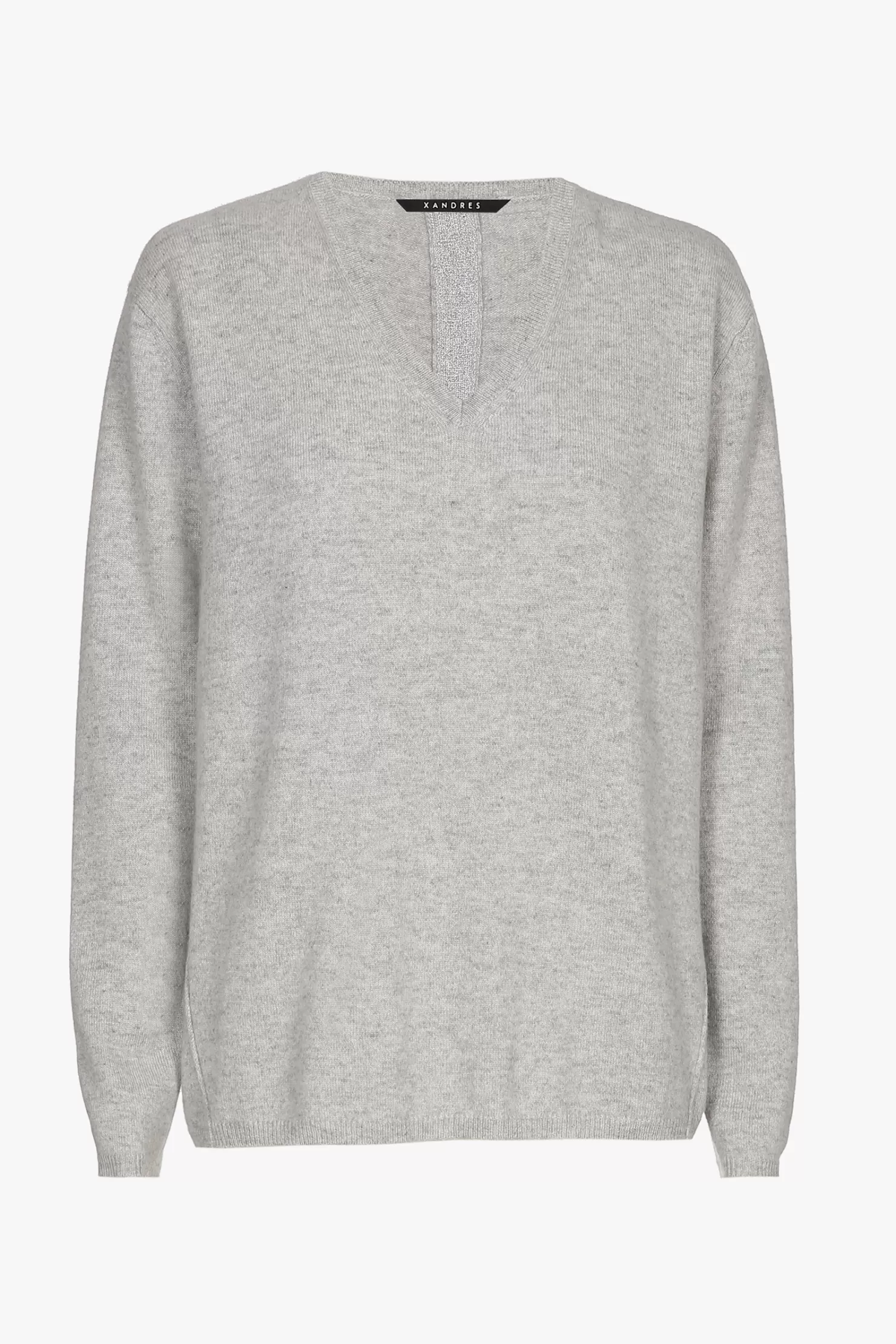 Xandres Schwarzer Cashmere Pullover mit V-Ausschnitt QUARTZ Hot