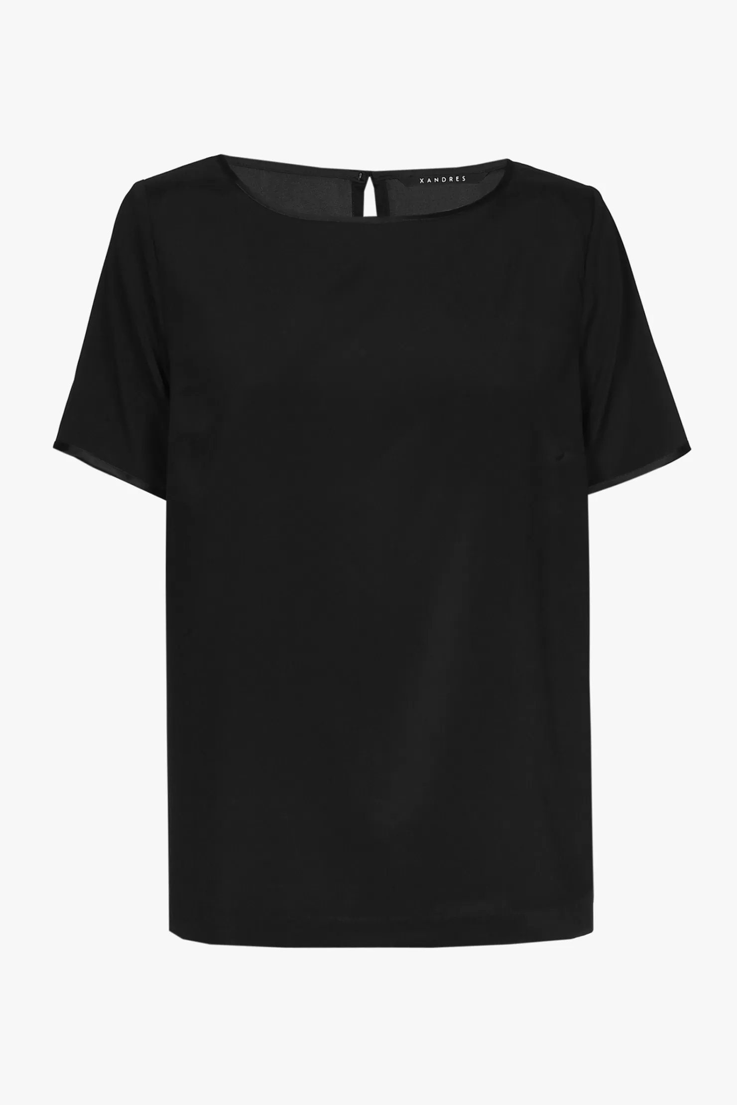 Xandres Schwarzes Kurzarm-T-Shirt aus Seide BLACK Cheap