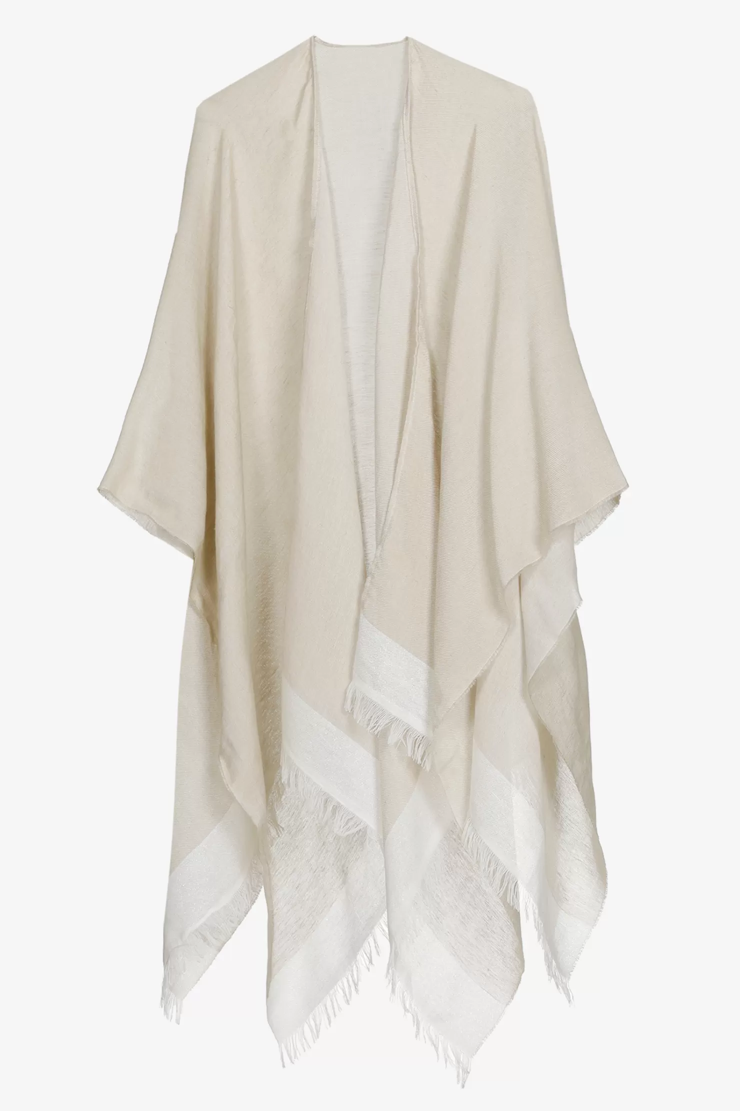 Xandres Sommerlicher Poncho mit Leinenanteil TAUPE New