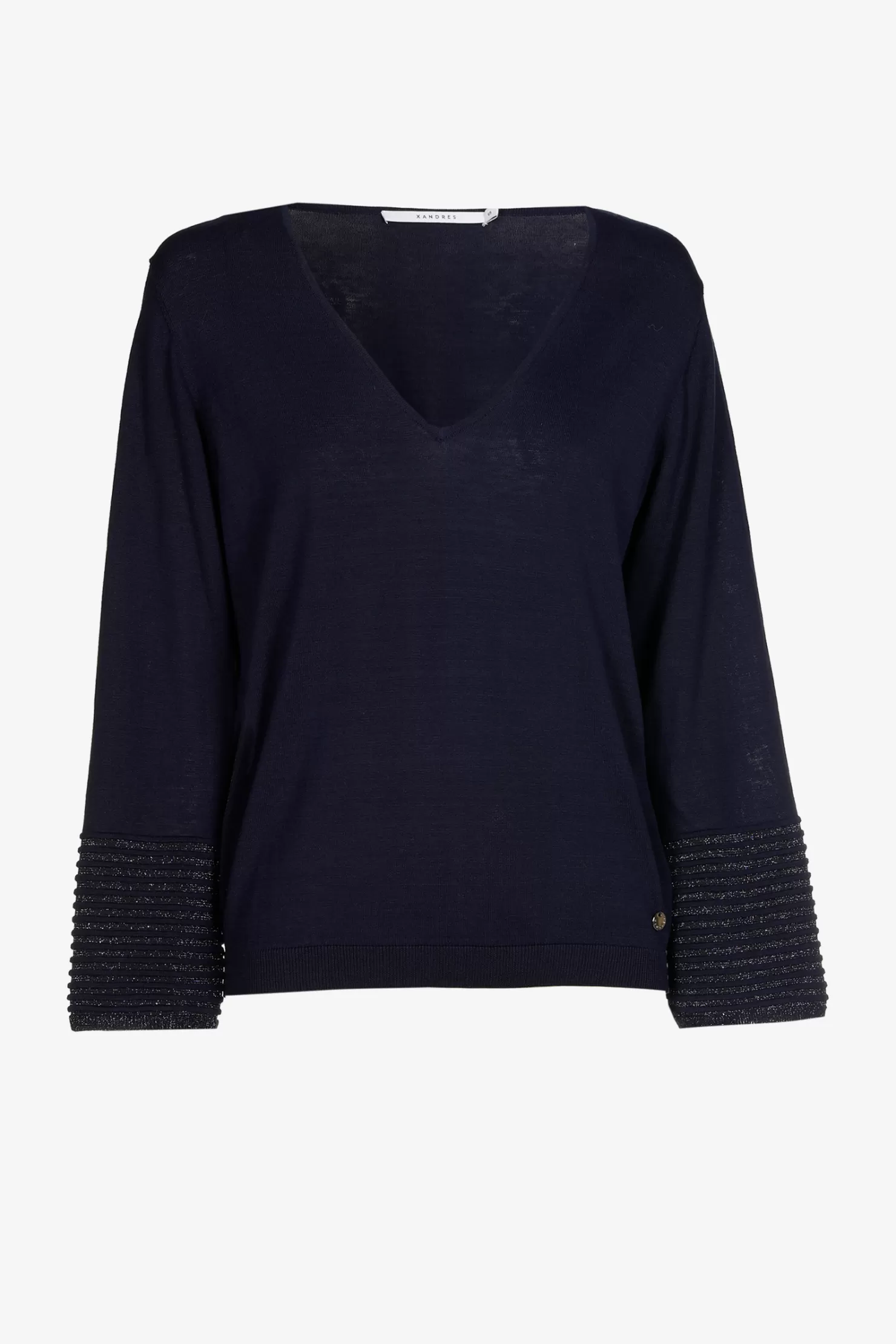 Xandres Sommerlicher Pullover mit Seidenanteil und Lurex NAVY Best