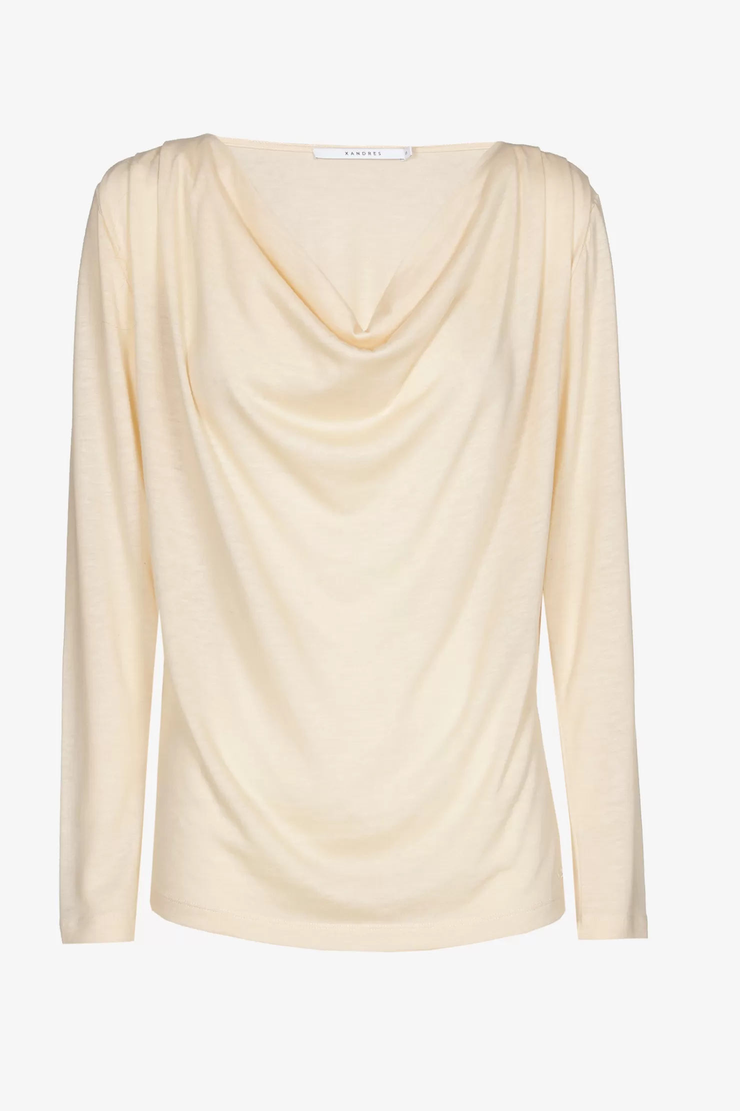 Xandres T-Shirt mit drapiertem Kragen IVORY Sale