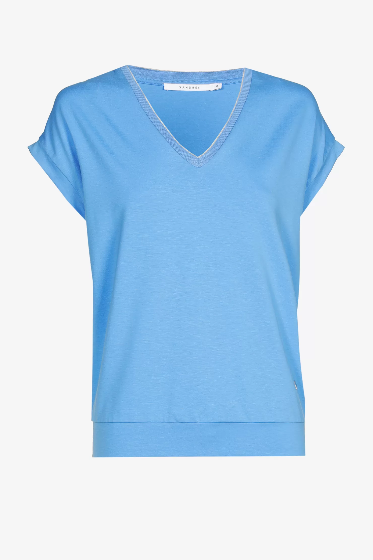 Xandres T-Shirt mit V-Ausschnitt aus Jerseystoff CORNFLOWERBLUE Cheap